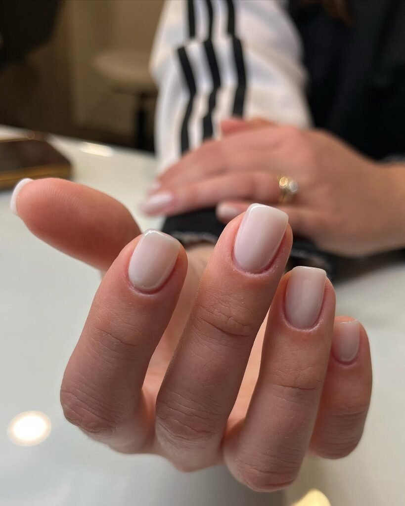 Elegant Short Milky Nails