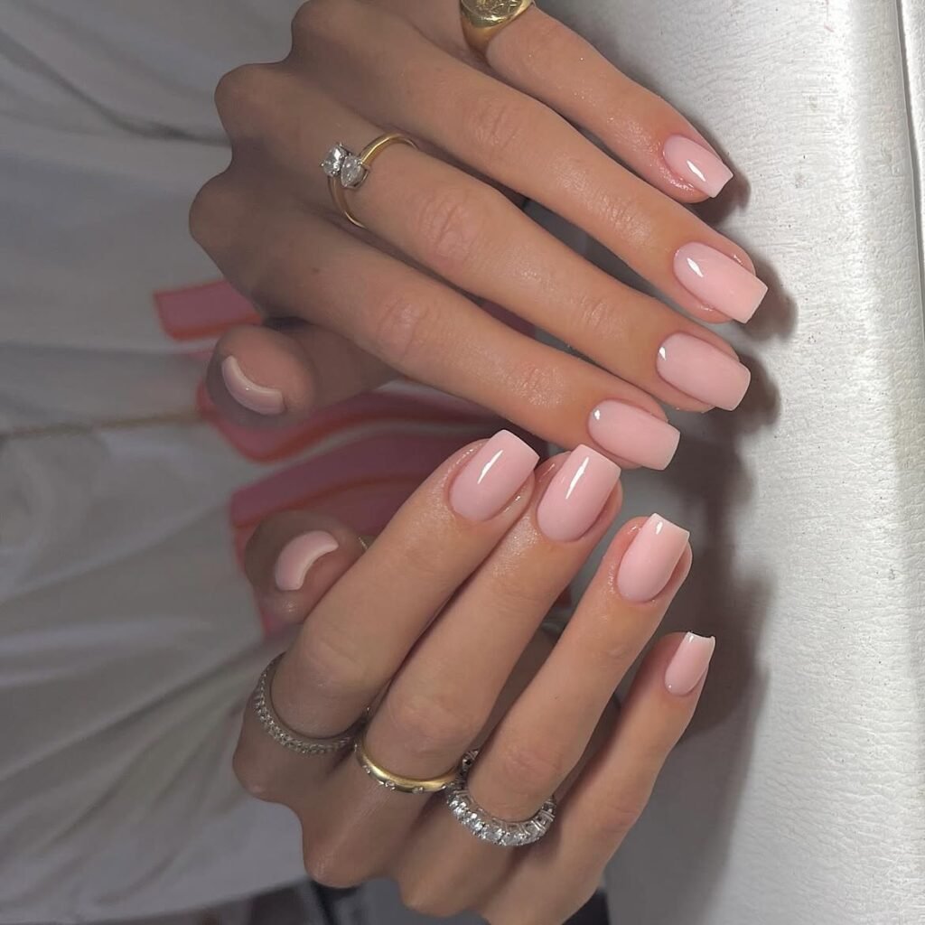 Short Square Nude Nails
