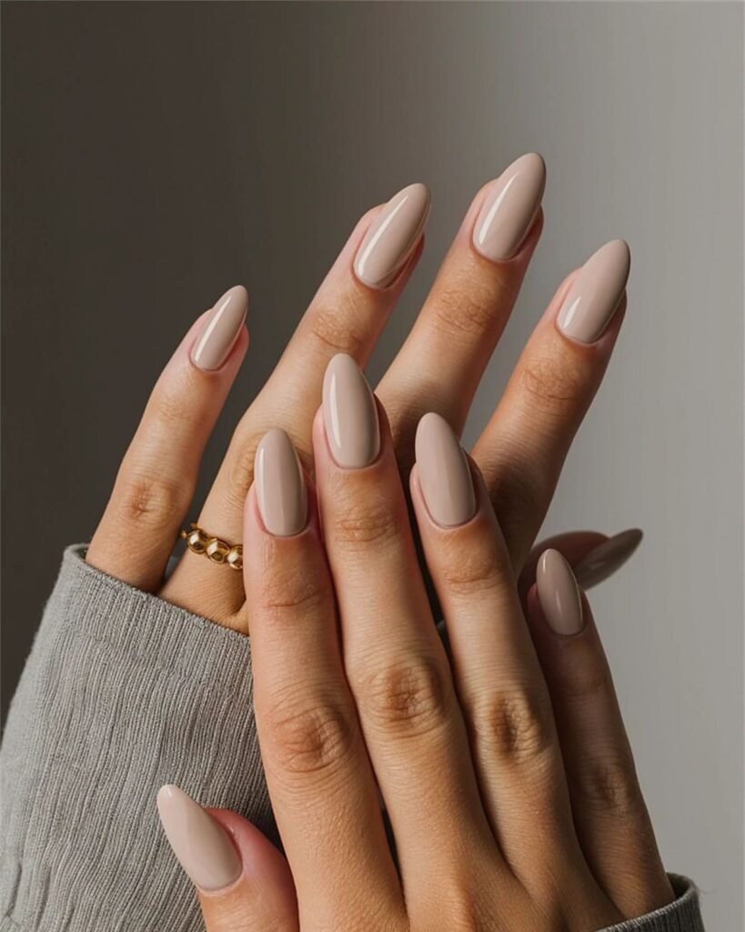 Soft Beige Nude Nails