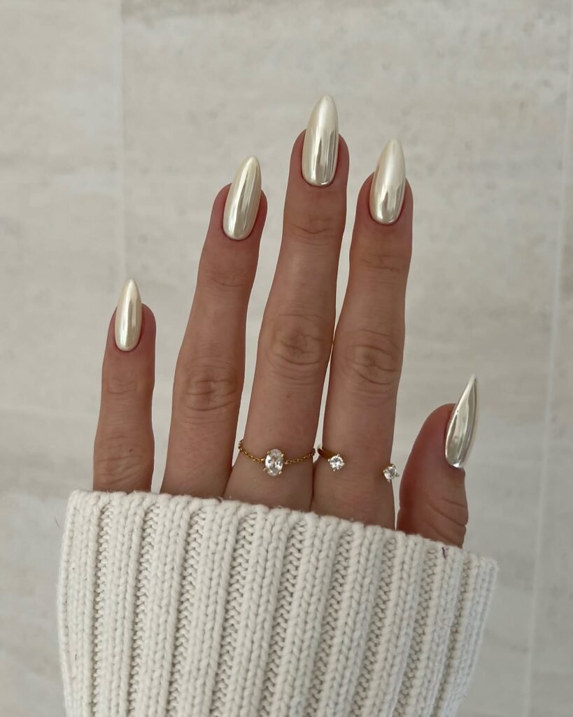 Vanilla Chrome Nails