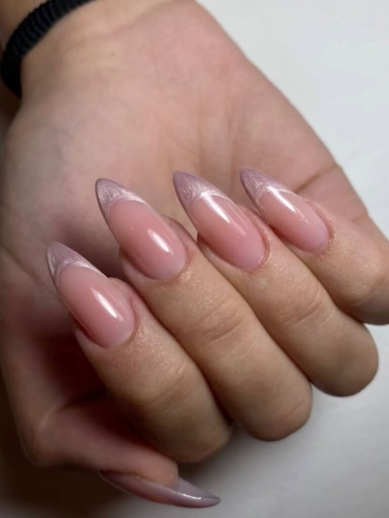 Velvet French Tip Nails