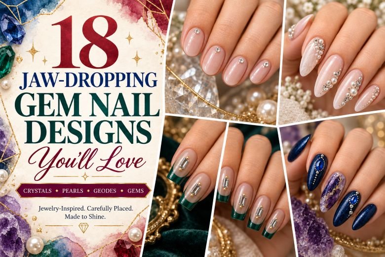 18 Jaw Dropping Gem Nail Designs