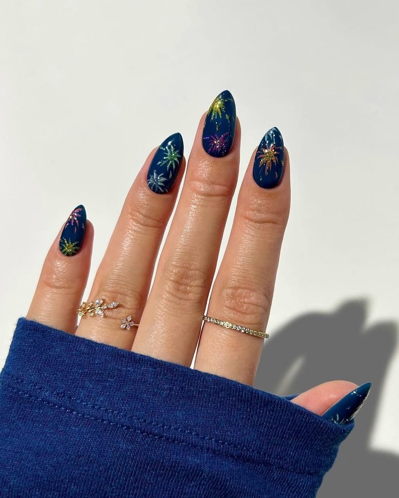 Midnight Firework Nails