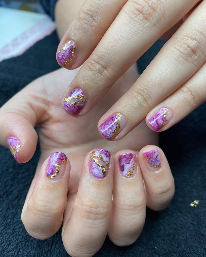 Amethyst Geode Nails