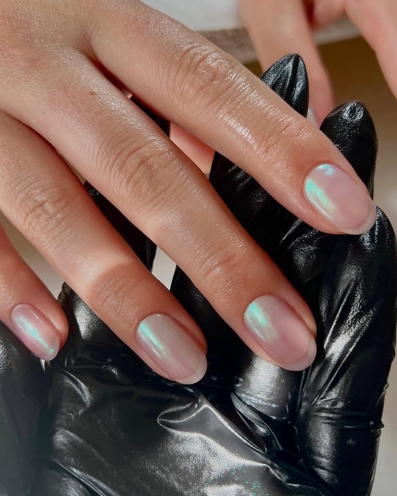  Barely-There Glaze on Short Round Nails