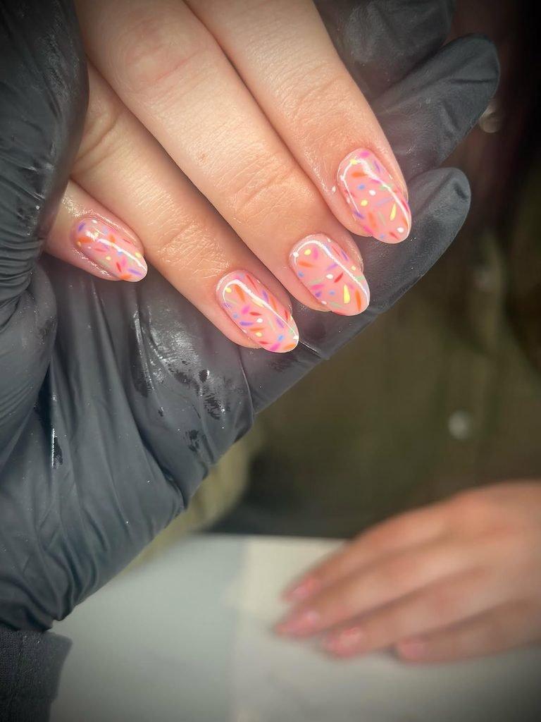 Birthday Cake Confetti Nails