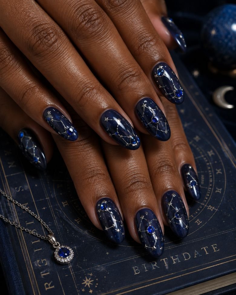 Birthstone Constellation Nails