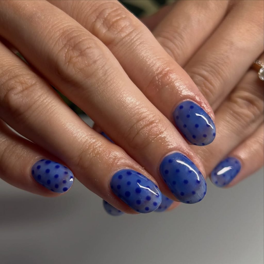 Blue Glass Jelly Nails
