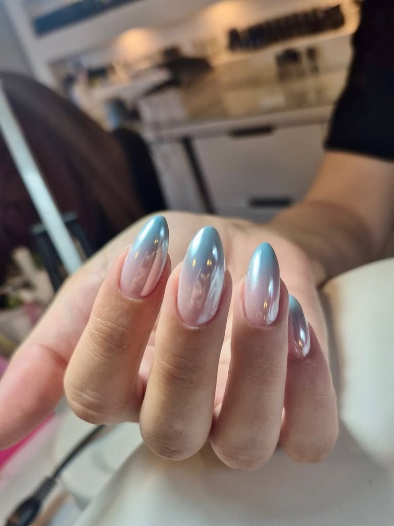 Blue Ombre Nails