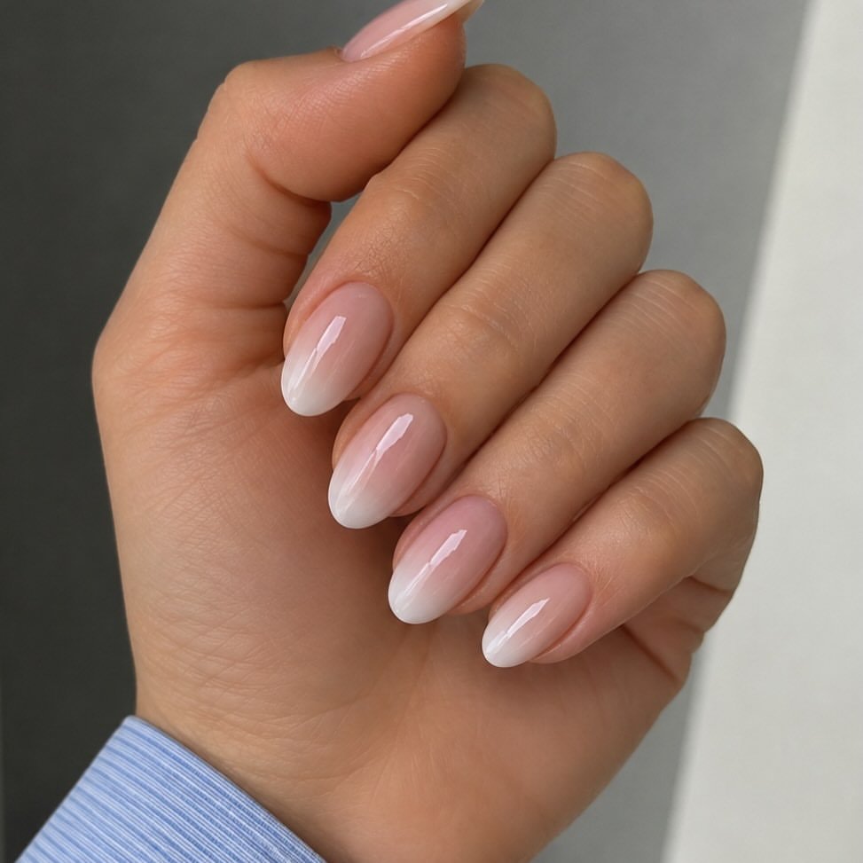 Blush-to-White French Ombré