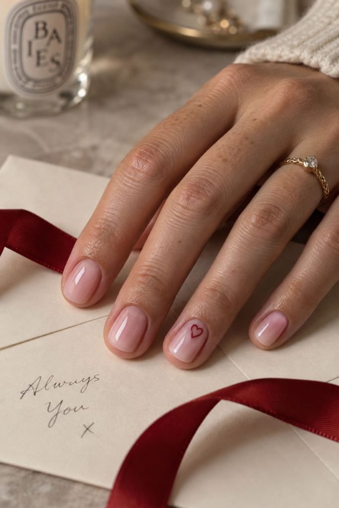 Bubble Bath Nails With Heart Outlines