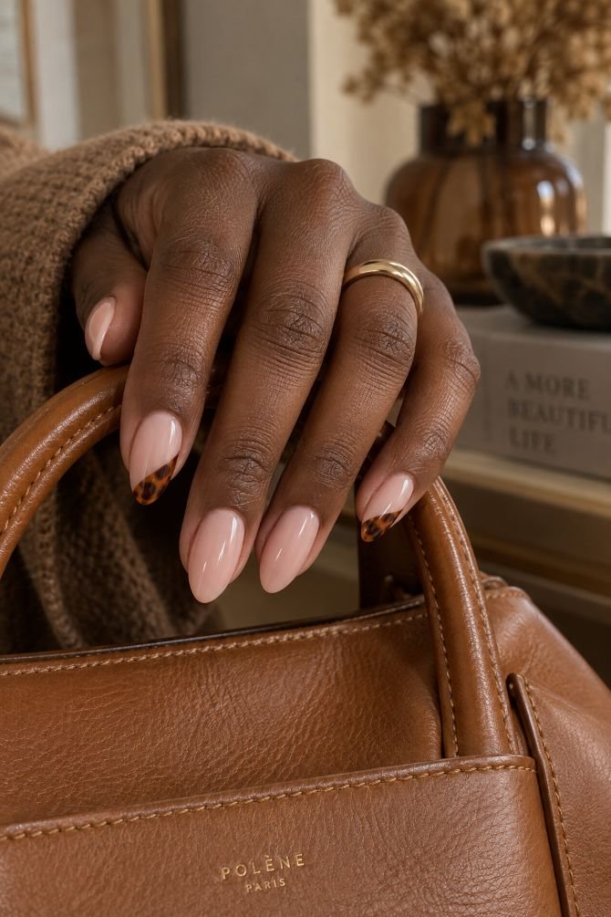 Bubble Bath Nails With Tortoiseshell Corners