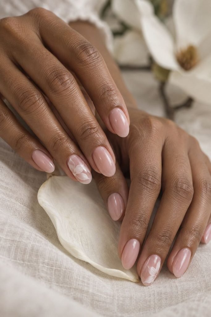 Bubble Bath Nails With Translucent Petals