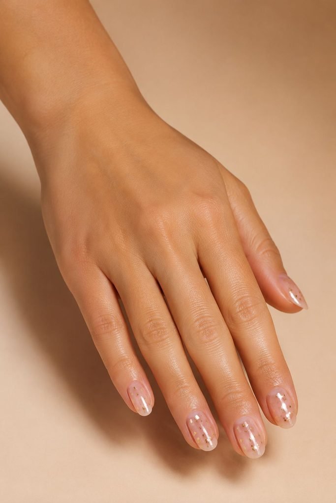 Champagne Confetti Nails