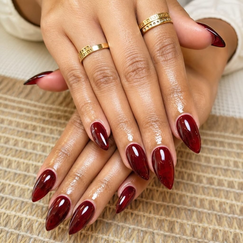 Cherry Red Jelly Nails