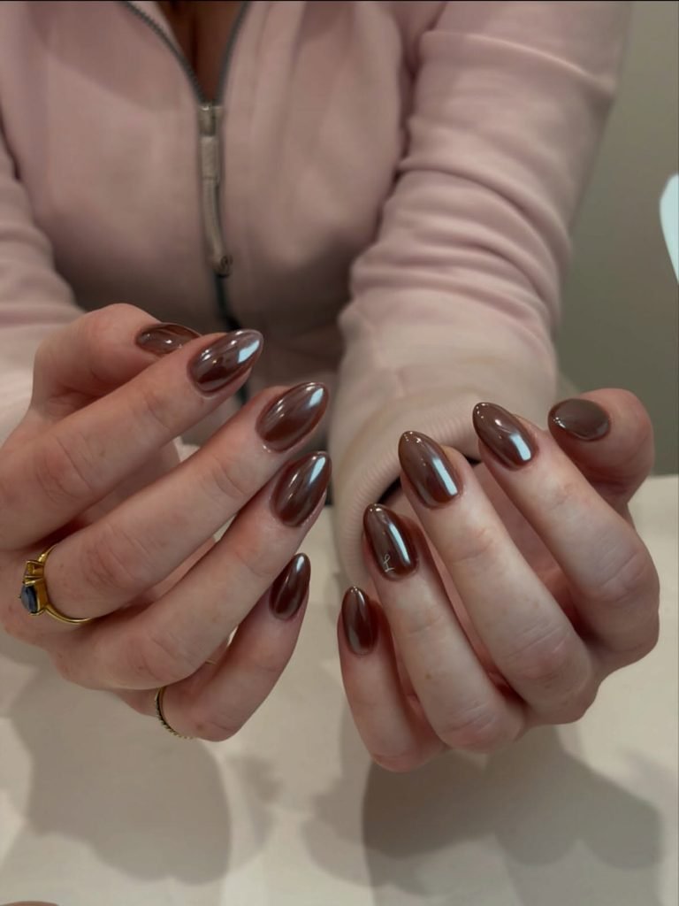 Chocolate Glazed Oval Nails