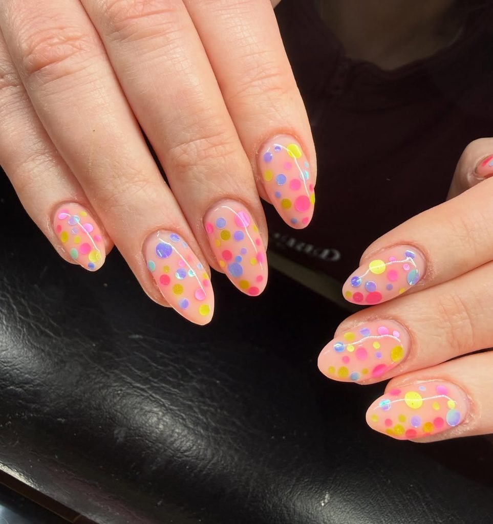 Colorful Confetti Jelly Nails