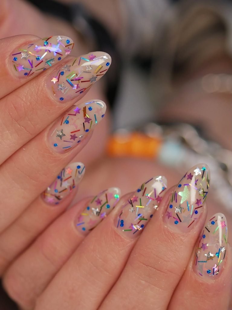 Confetti Aura Nails