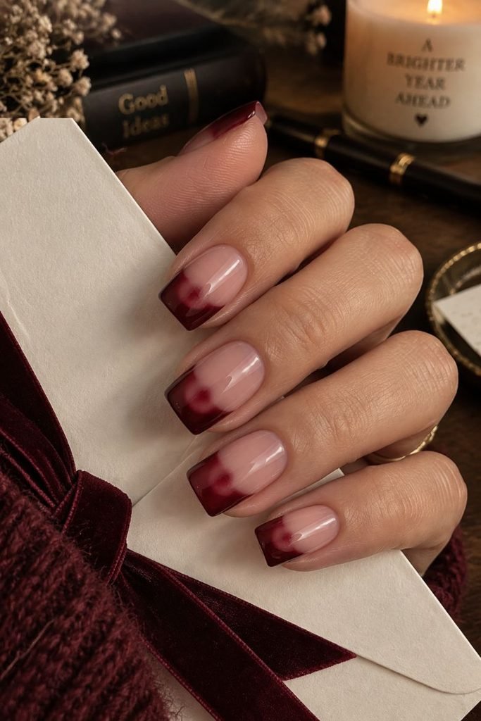 Cranberry Aura French Tips