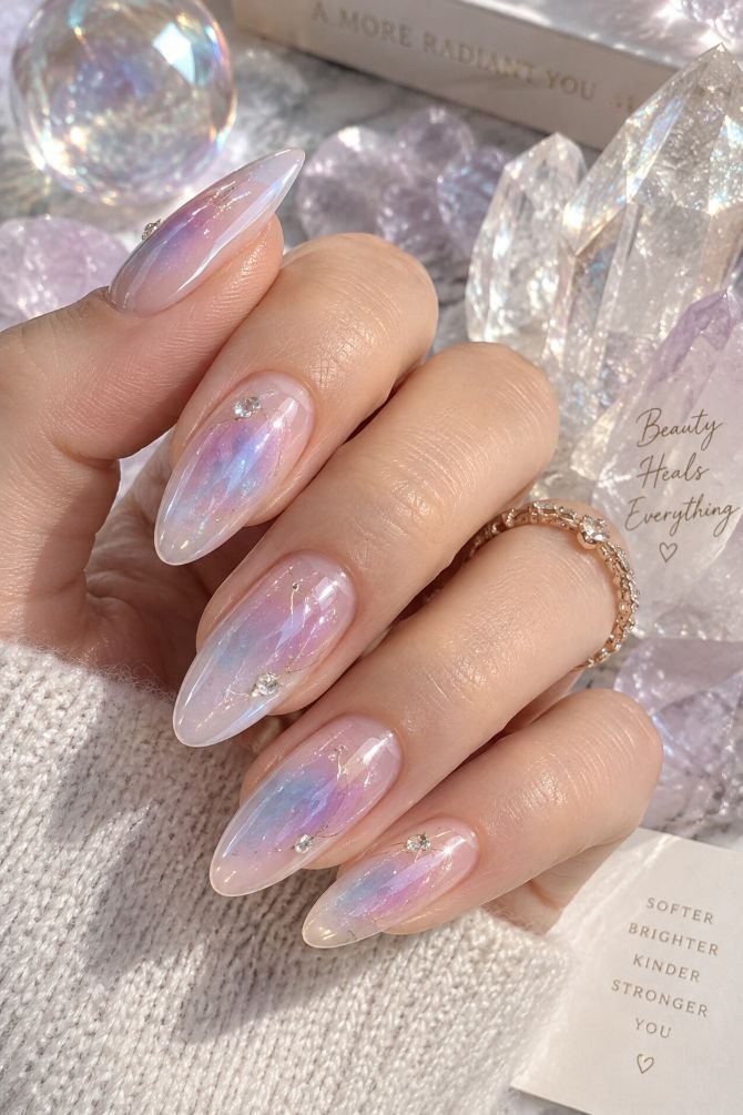 Crystal Aura Jelly Nails