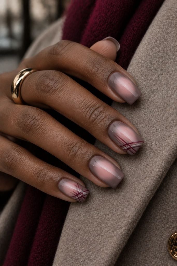 Dusty Rose Aura With Tartan Corners