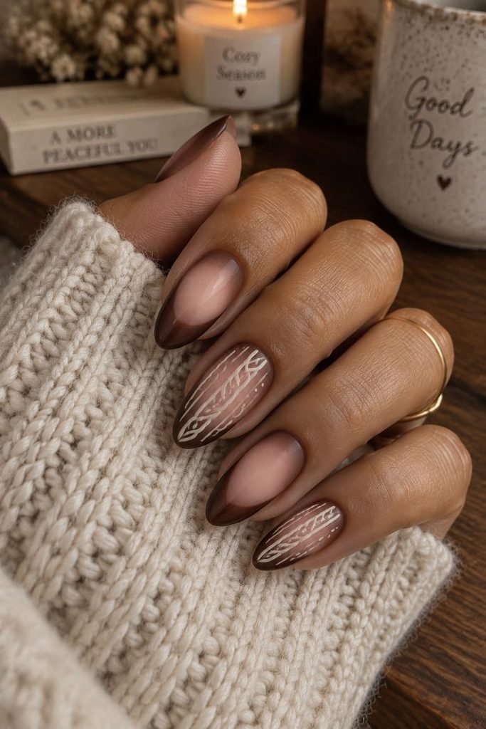 Espresso and Blush Aura With Knit Lines