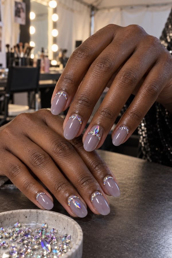 Face-Gem Cuticle Halo Nails