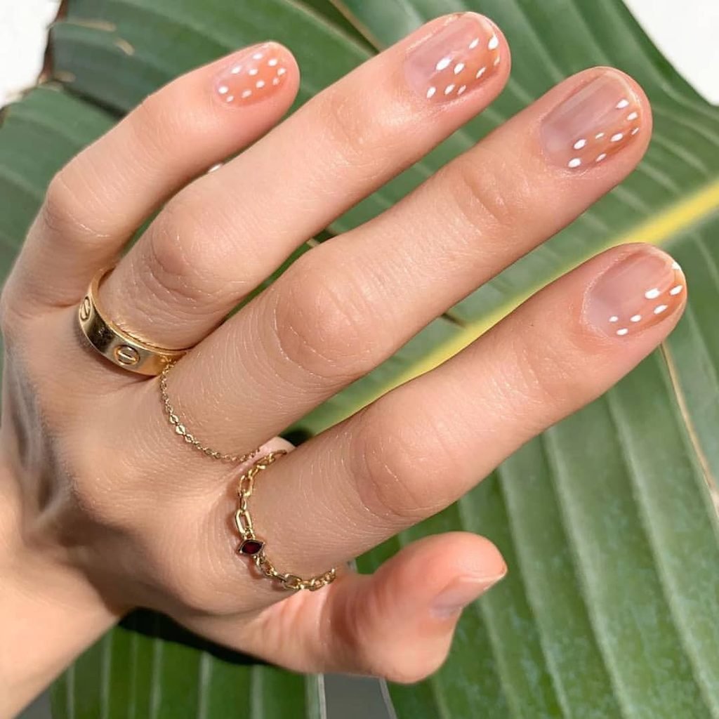 Fawn-Print Negative-Space Nails