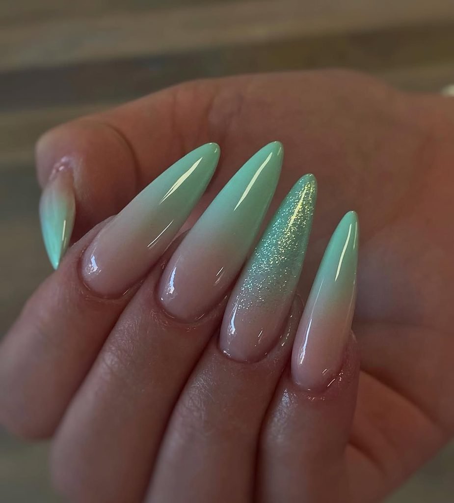Green Ombre Nails