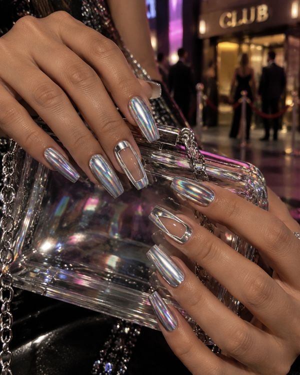  Holographic Prism Nails