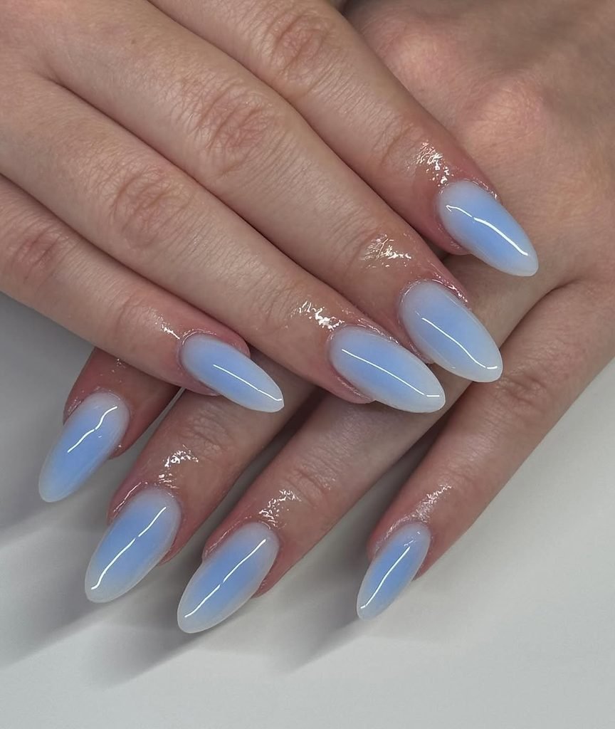Icy Blue Aura Nails