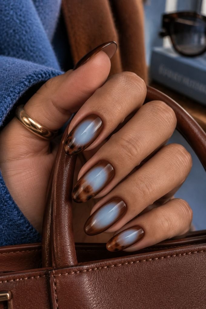 Icy Blue Aura With Tortoiseshell Corners