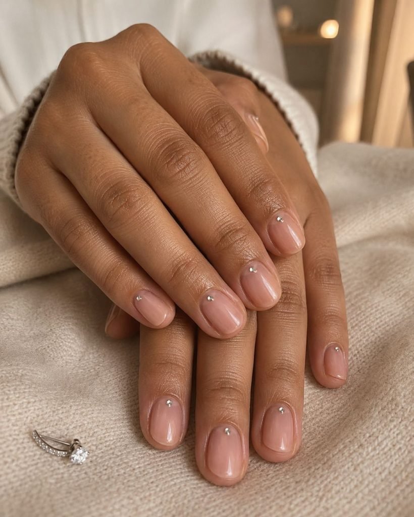 Minimal Clear-Gem Cuticle Nails