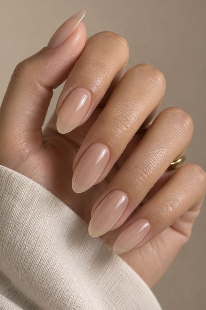 Minimal Nude Jelly Nails