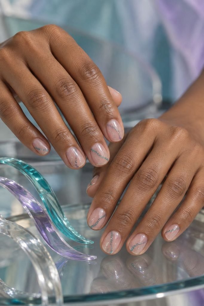 Negative-Space Glitter Waves
