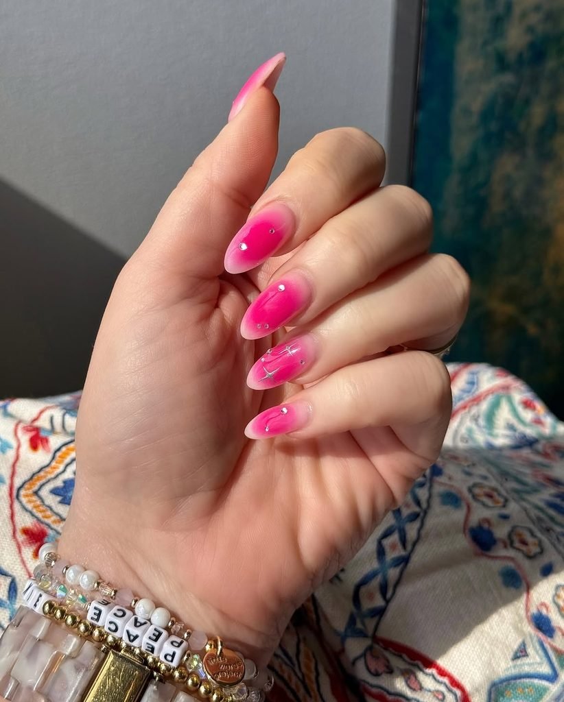 Neon Pink Aura Nails