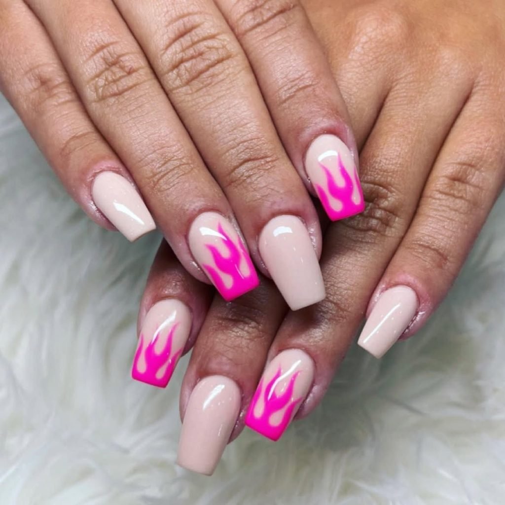 Neon Pink Flames