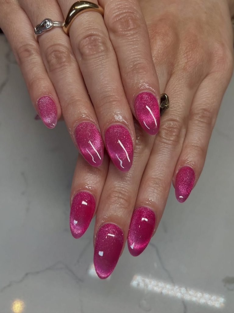 Neon Pink Jelly Nails