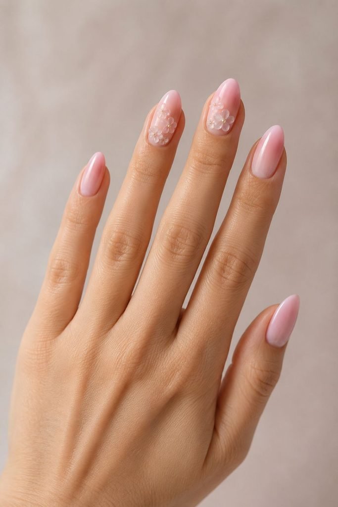 Ombré 3D Floral Nails