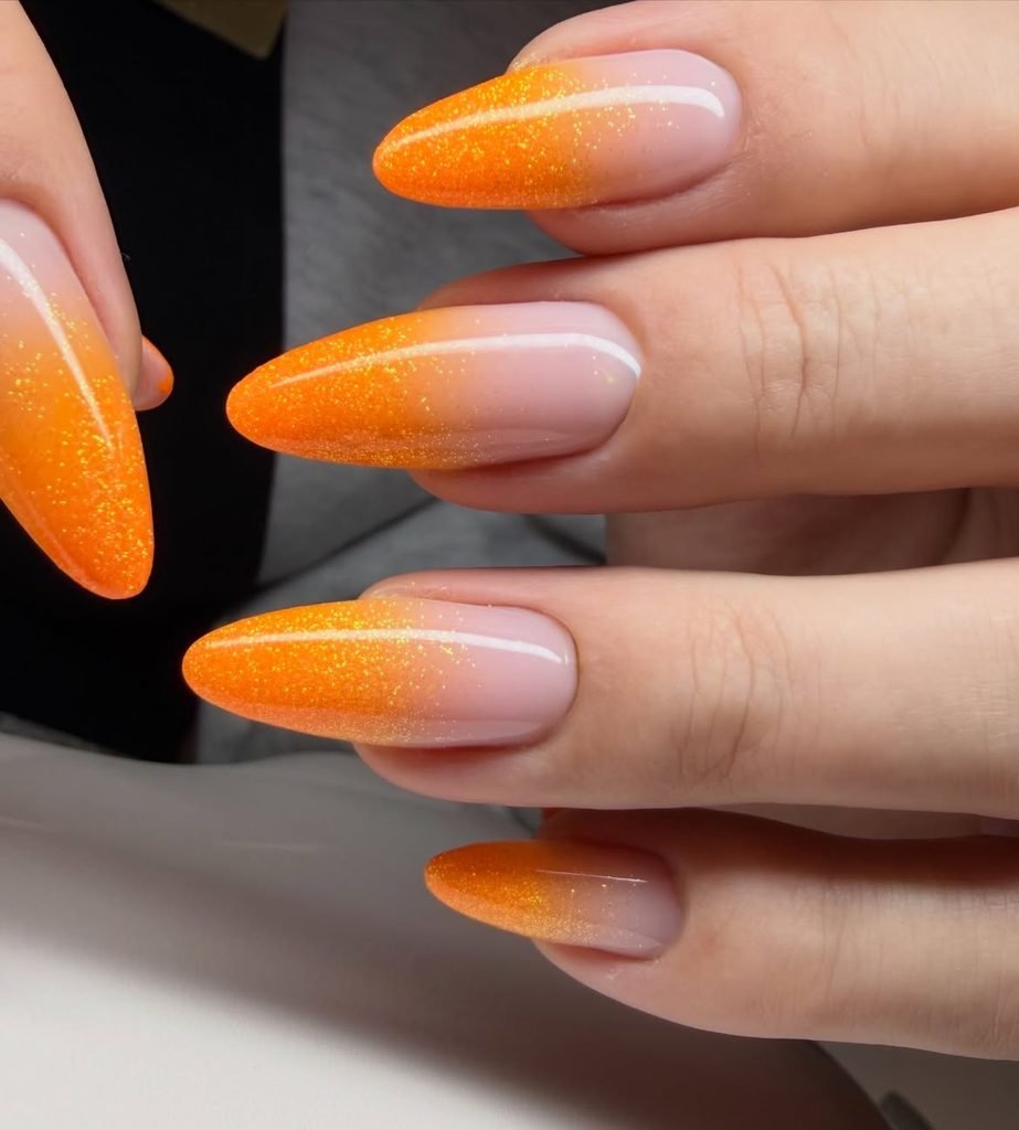 Orange Ombre Nails