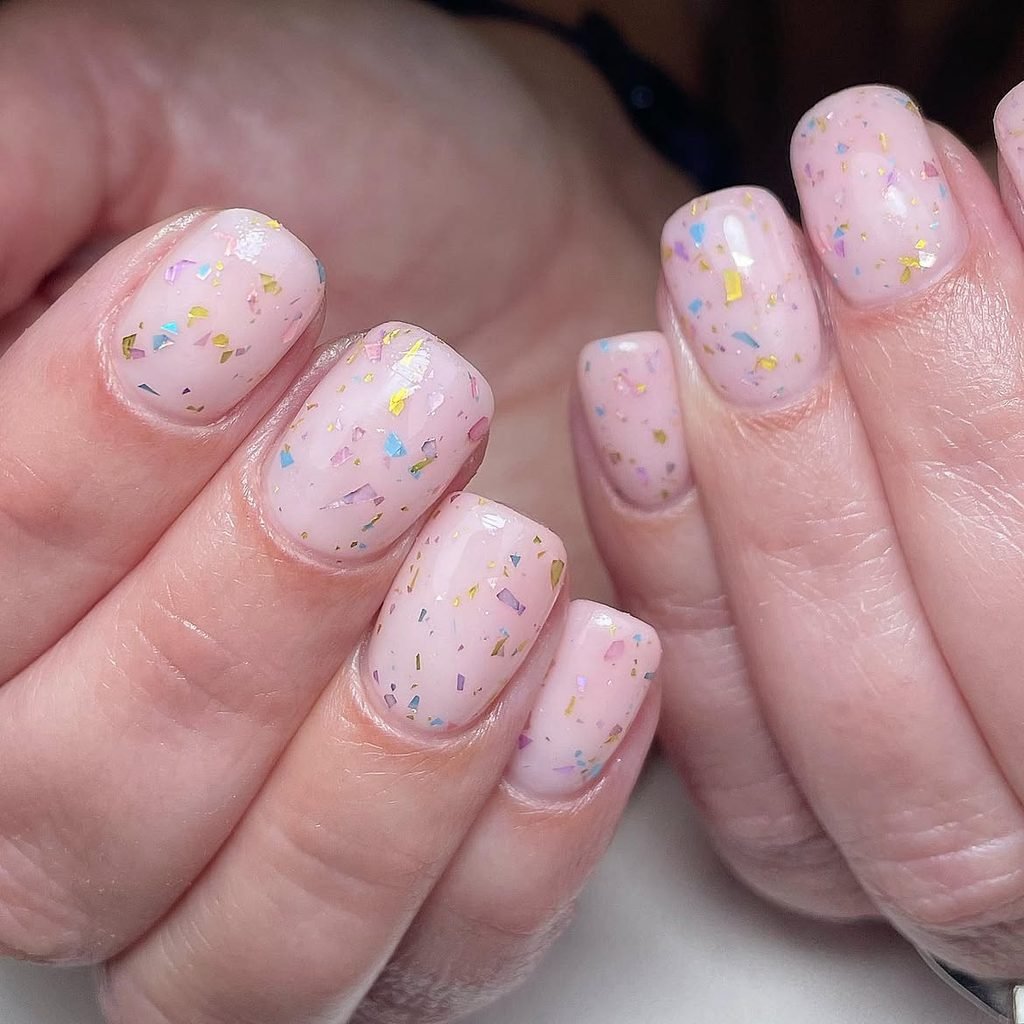Pastel Confetti Party Nails
