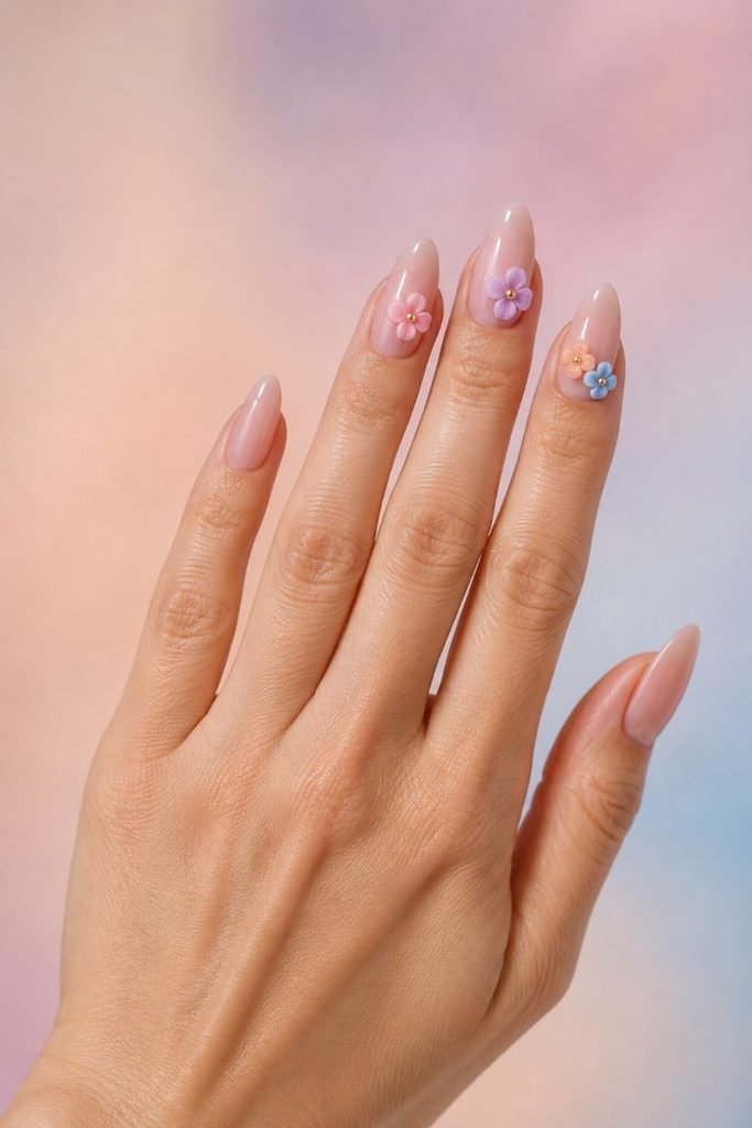 Pastel Garden Floral Nails