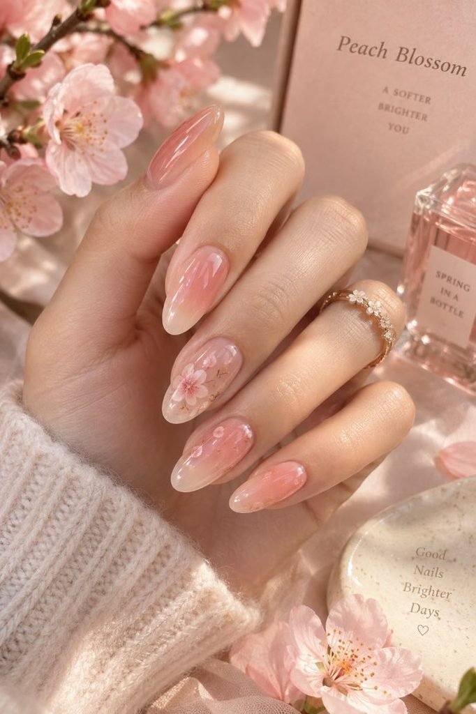 Peach Blossom Jelly Nails