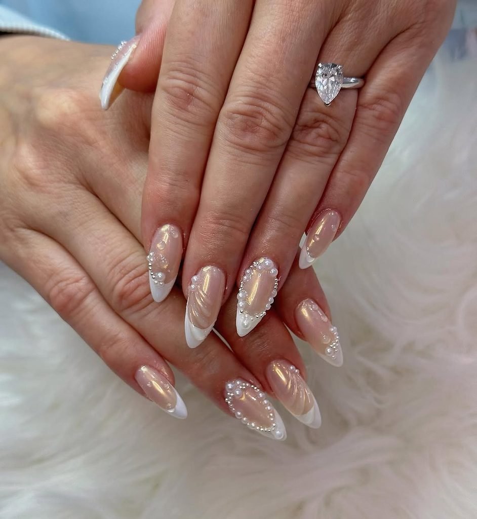  Pearl-and-Crystal Bridal Nails