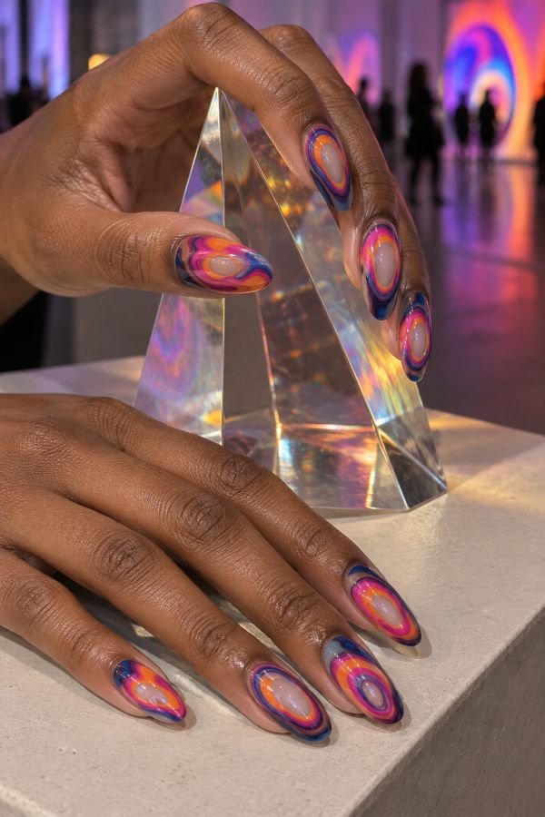 Psychedelic Heat-Map Nails