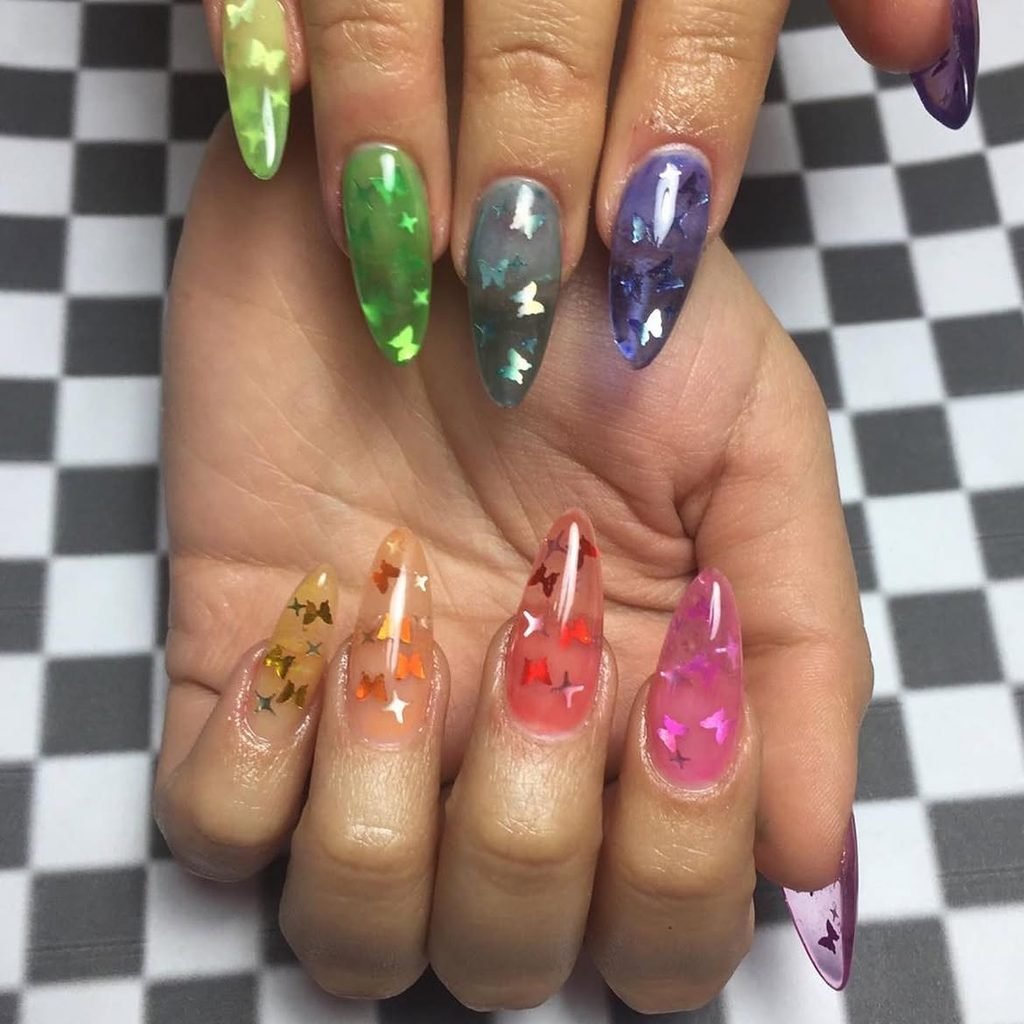 Rainbow Jelly Nails