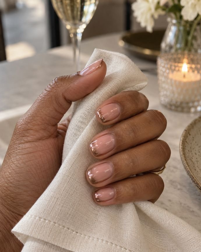 Rose Gold Magnetic French Tips