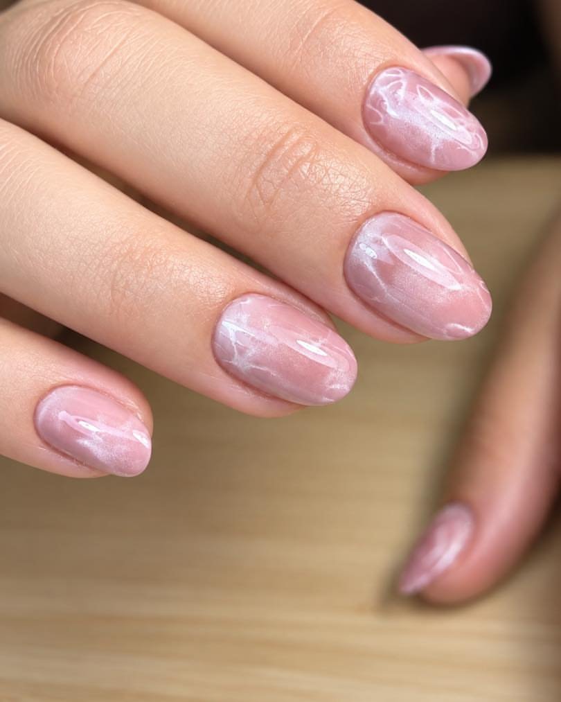 Rose Quartz Bubble Bath Nails