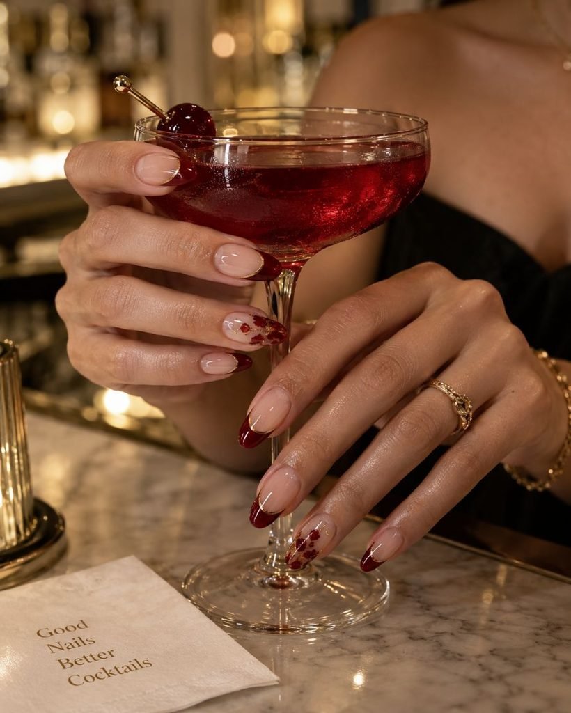 Ruby Glass French Nails