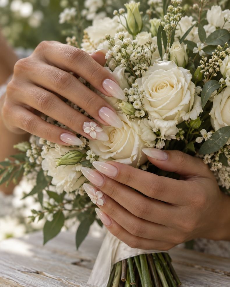 Sculpted White Floral Accents
